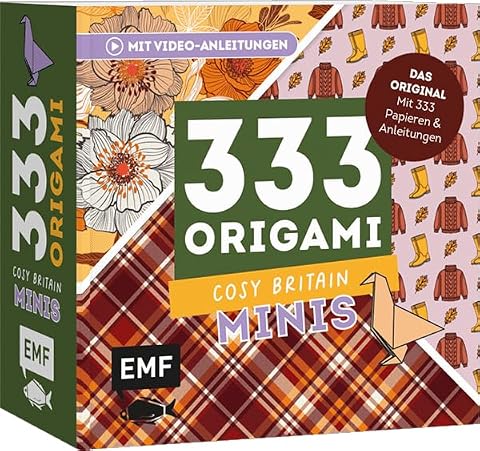 333 Origami Minis   Cosy Britain Dein dekorativer Wendeblock zum kreativen Falten & Notieren Papier 70 g/m  9x9 cm