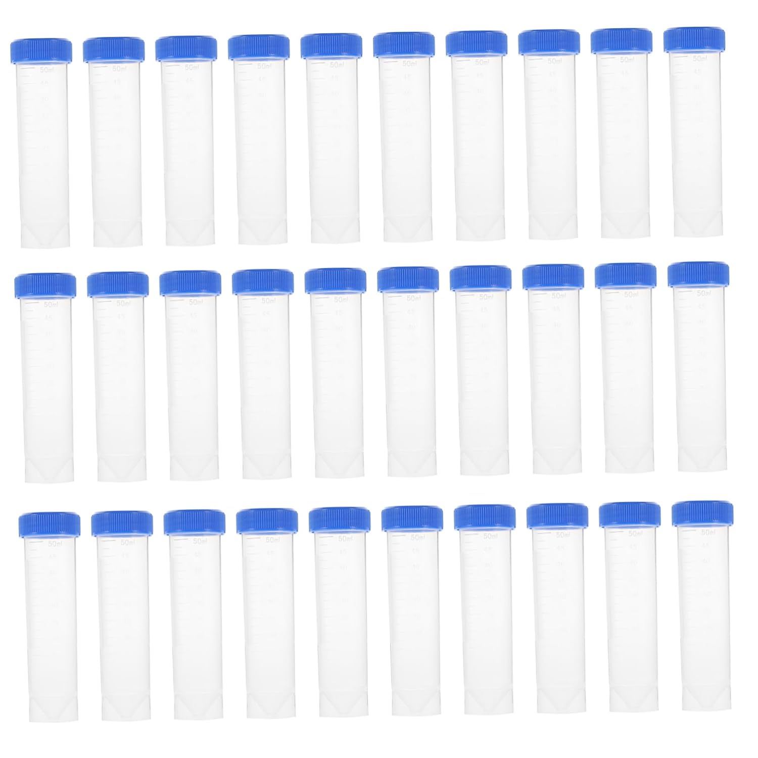 KICHOUSE 50pcs Centrifugal Tubes with Screw Caps Plastic Sample Storage Vials for Laboratory Use High-Speed Lab Tube Leak Design for Specimen and Liquid Storage