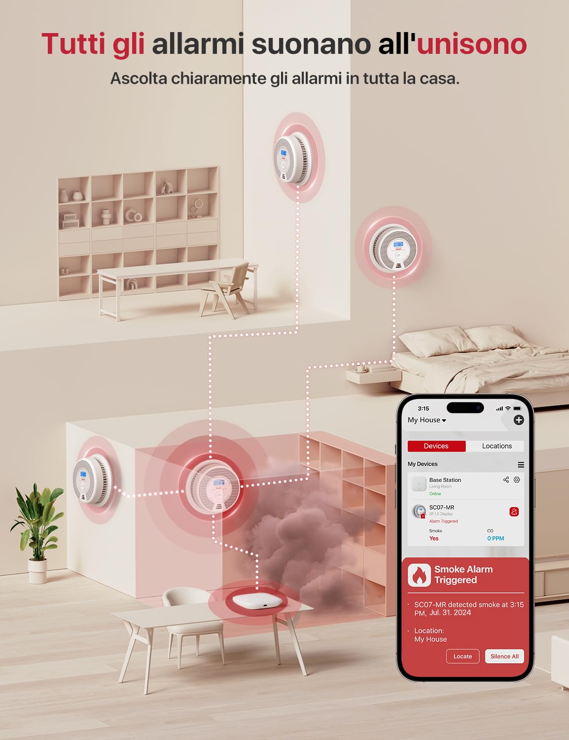 X-Sense Kit Rilevatore di Fumo e Monossido di Carbonio WiFi (2 Rilevatori e 1 Hub), Conforme EN14604 e EN50291, Allarme Antincendio per Casa con Notifiche App, Sensore da 10 Anni e Batteria da 5 Anni