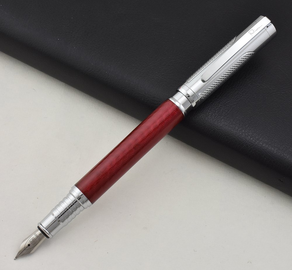 Fuliwen Tintenroller Aus Kohlefaser – Rot, Mit Stifttasche, 13 Mm Durchmesser