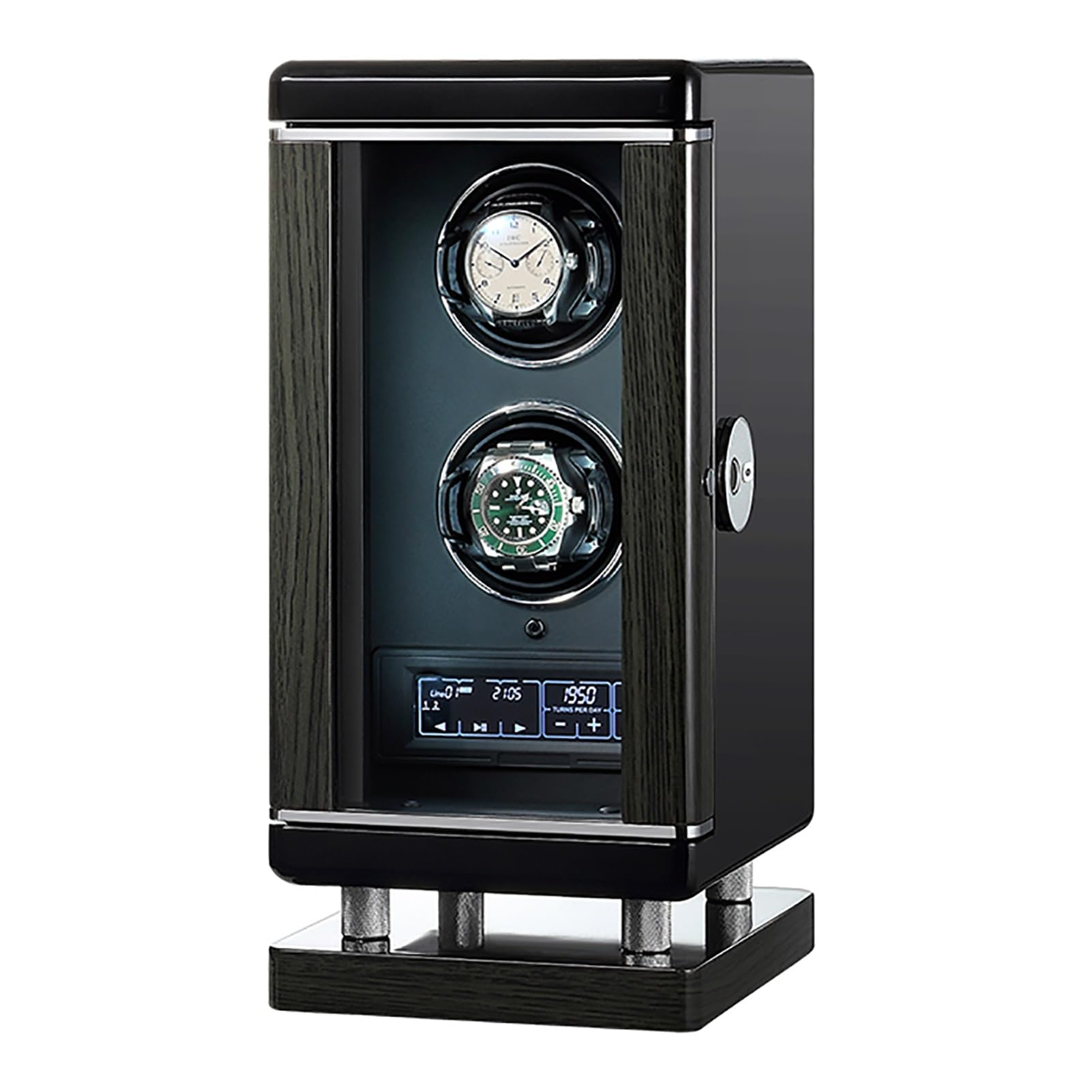 MYUYEE Automatic Watch Winder Box Self-Winding Watch Box Rocker Display Case Watches Rotation Storage Box With Lcd Touch Screen Display & Remote Control Quiet Motor (2 Watches)
