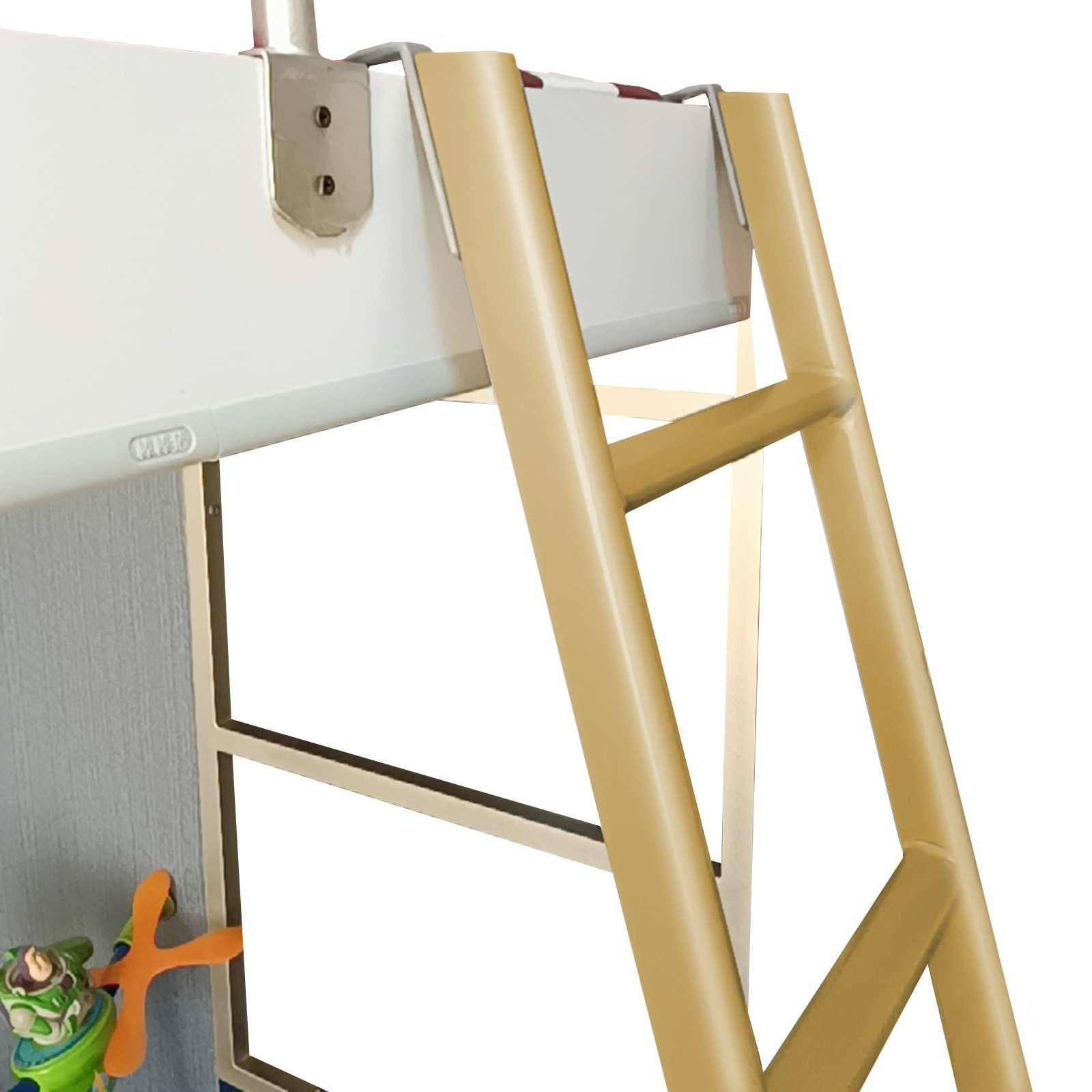 Adjustable Gold Metal Bunk Bed Ladder Replacement59 (5M) Hanging Steps for Loft Doom Room & BedroomStrong Iron Hook Design for Single Beds