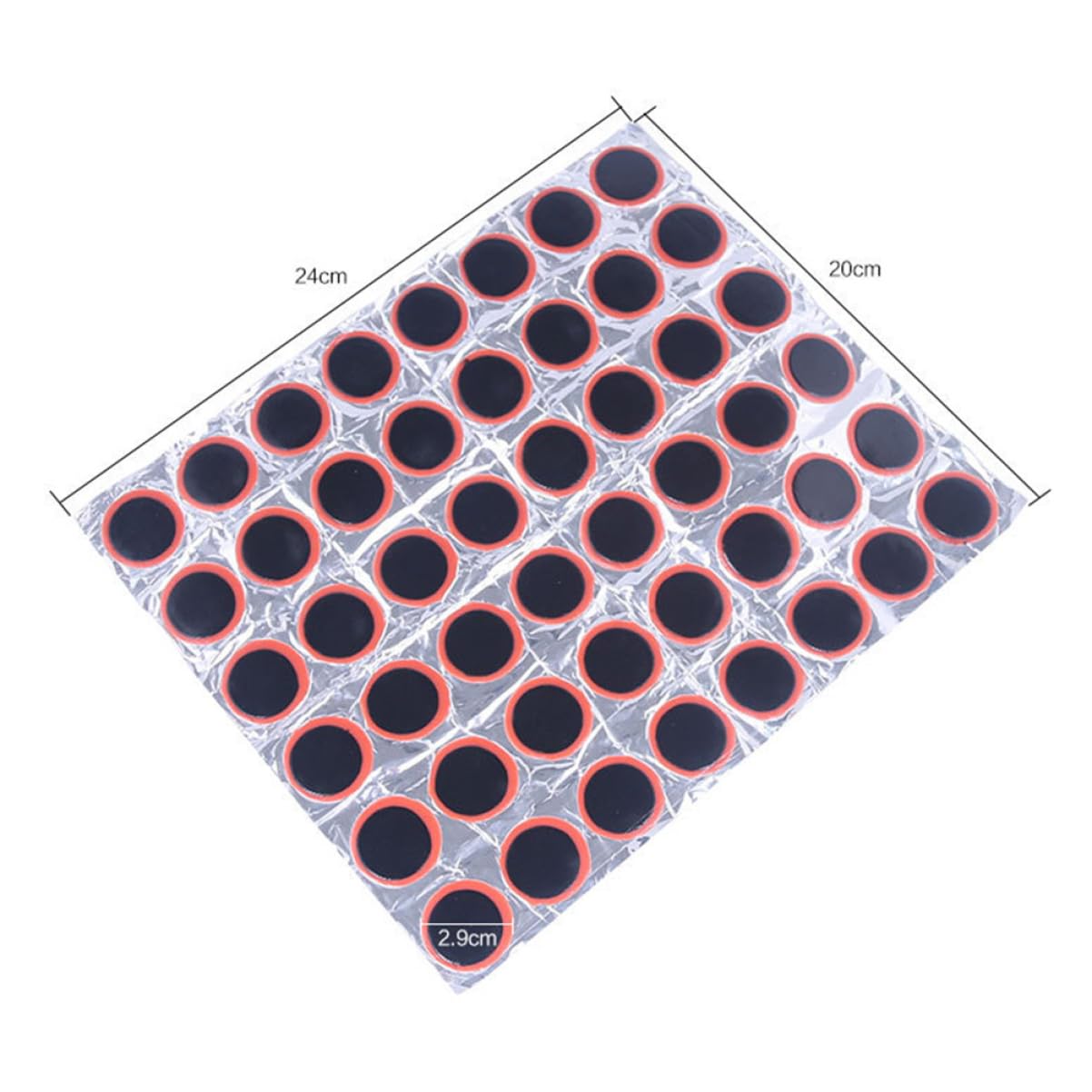 VICASKY 48Pcs Patch Kit for Bicycle Self Adhesive Rubber Puncture Repair Easy to Use Flat Repair for Motorbike and Cycling Emergencies