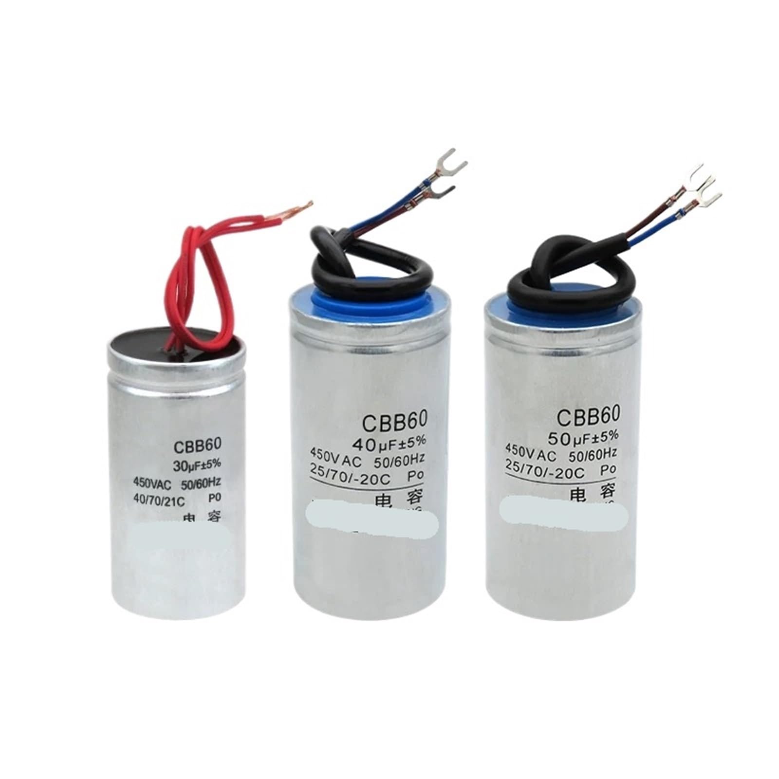 Condensador de arranque de bomba de agua for deshidratador de lavadora con motor CBB60, 4UF/6/8/10/12/16/20/25/30/40/45/50/60UF, 450 V, carcasa de aluminio, 1 unidad(45UF 450V)