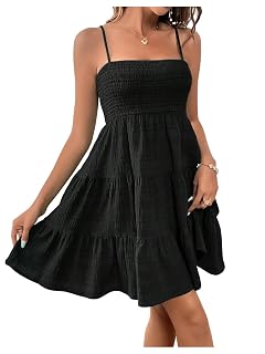 SOLY HUX Women's Sundress Smock Cami Mini Dress Sleeveless Swing A Line Short Dresses Casual Cute Summer Dresses - Amazon product rated Grade A