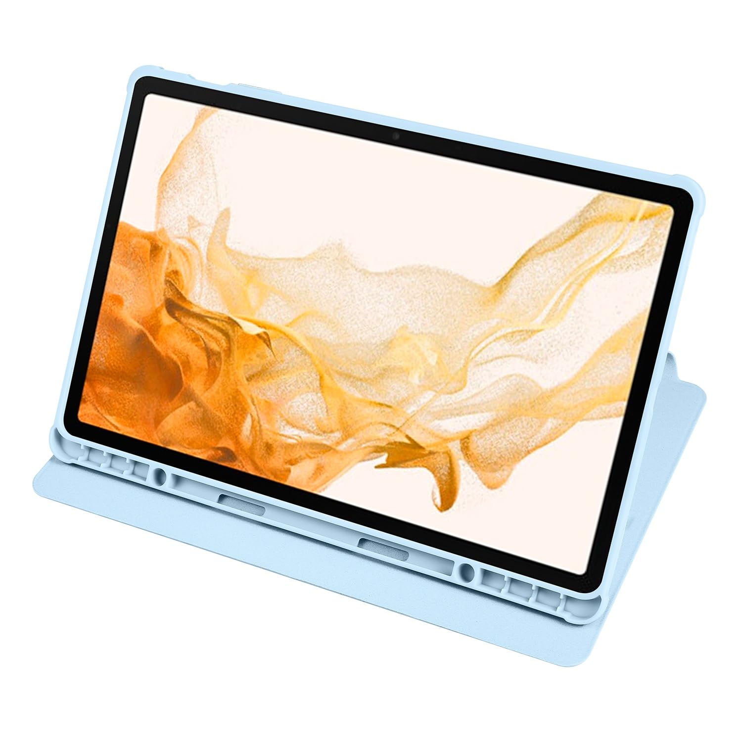 Custodia protettiva per tablet PC compatibile con Samsung Galaxy Tab S8+ 5G SM-X806/SM-X800 12,4 pollici/S7 FE SM-T730/SM-T733, supporto girevole a 360 gradi Folio Flip Smart Tablet Cover Auto