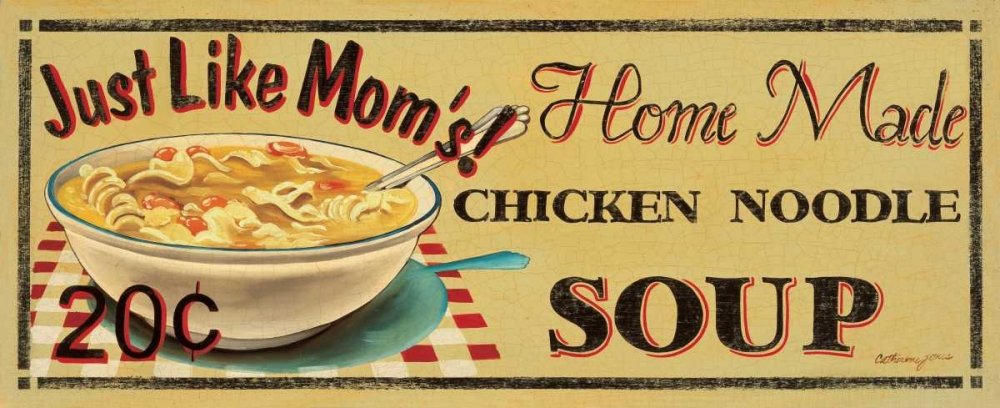 Feeling at home LAMINA sobre LIENZO ENROLLADA Sopa de fideos con pollo Jones Catherine - Alimento Horizontal Canvas 380gr-100% Algodón cm_48_X_119