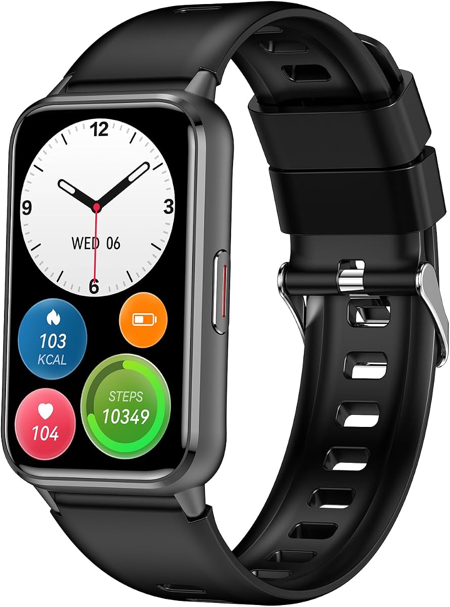 Fitness Tracker (responder/hacer llamadas), reloj inteligente para mujeres y hombres, con pantalla AMOLED siempre encendida de 1,47 ″, frecuencia cardíaca 24 horas al día, 7 días a la semana, seguimiento del sueño, más de 110 modos deportivos, resistente al agua, compatible con teléfonos Android