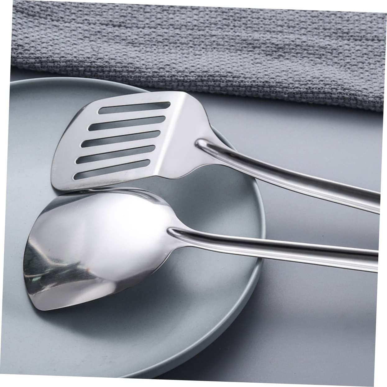 Juego de Utensilios de Cocina 5 Piezas de Acero Inoxidable y Madera