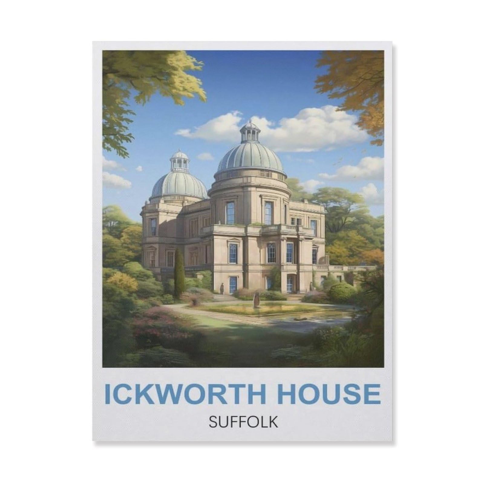 Funny Metal Tin Signs，Ickworth House Suffolk(20x30cm）