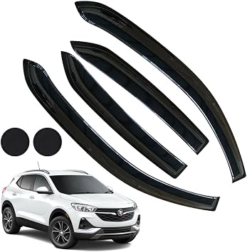 Rain Guards for Buick Encore 2013-2022/Chevrolet Chevy Trax 2014-2022, Tape-on Side Window Deflectors for Buick Encore, Window Visors for Chevrolet Trax, Car Accessories, 4 pcs