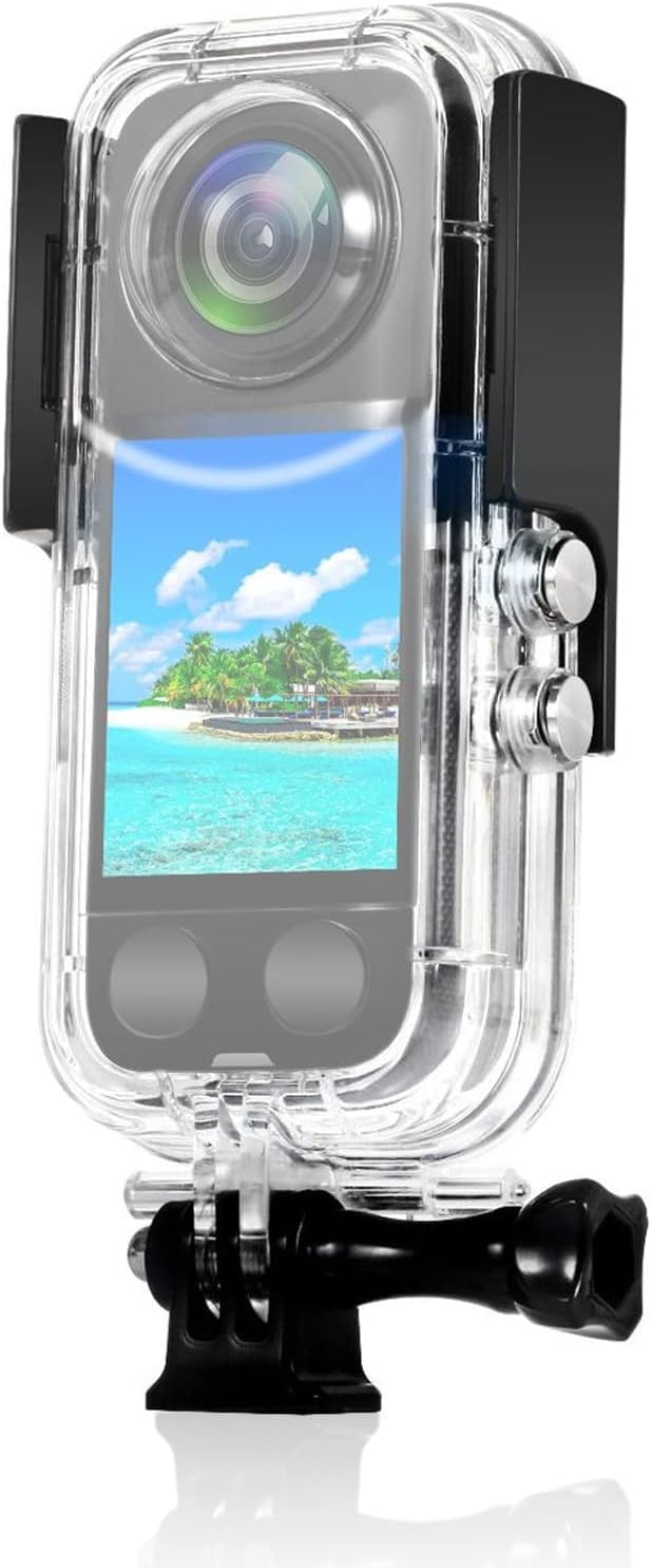 Custodia Subacquea 30m Per Insta360 X3 - Impermeabile Con Copriobiettivo Silicone