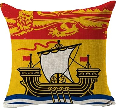 Aimery New Brunswick Flag Pillowcase NB Canada Cushion Cover 18x18 Inch Removable Invisible Zipper ColorNew Brunswick