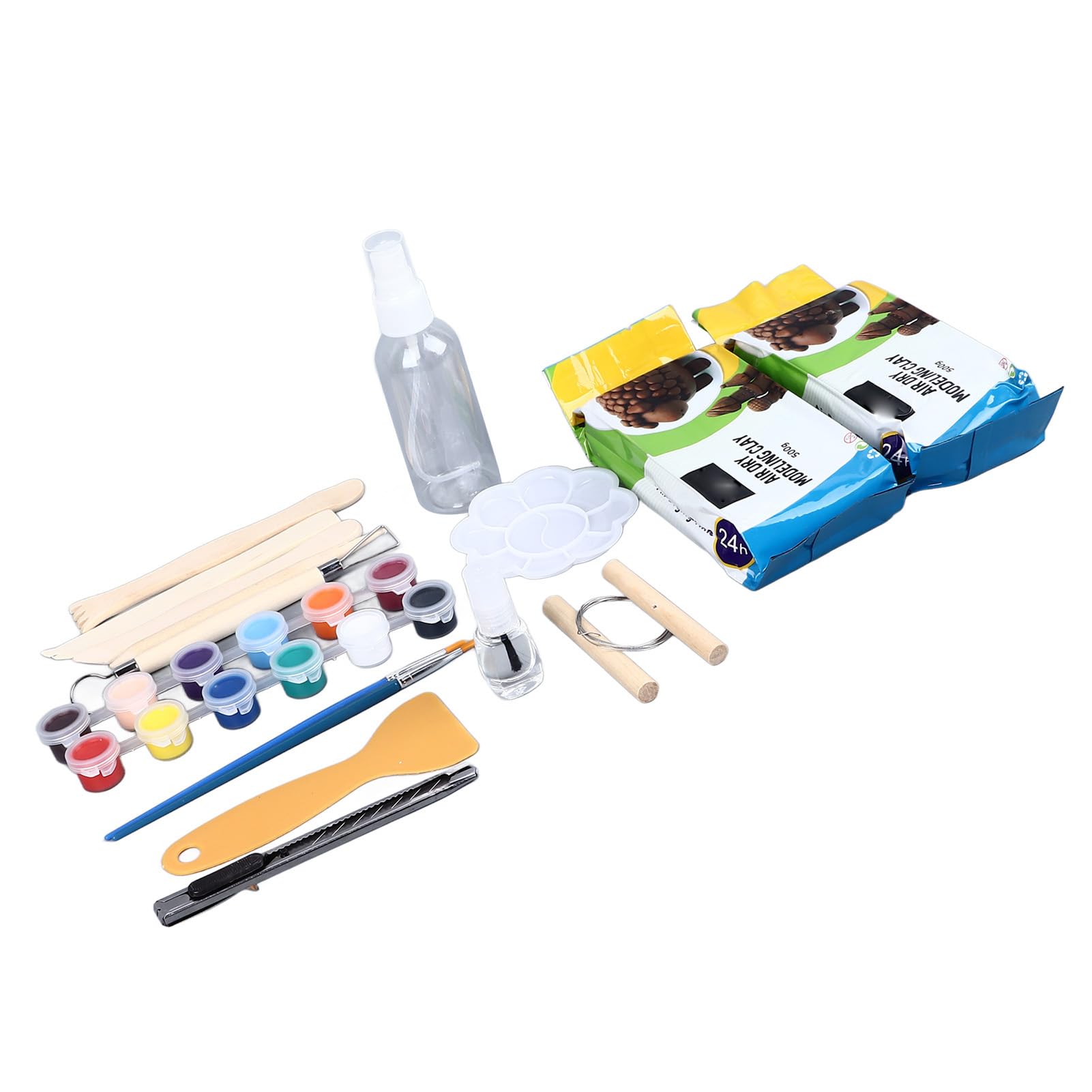 Kit de arcilla seca al aire de 2 piezas de 500 g Arcilla de modelado de porcelana premium con 14 piezas de herramientas de escultura para manualidades de cerámica Proyectos