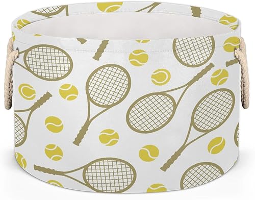 Vista 8 de Cesta de almacenamiento redonda grande de béisbol, canasta de almacenamiento circular plegable para béisbol, con asa para niños, manta de juguetes