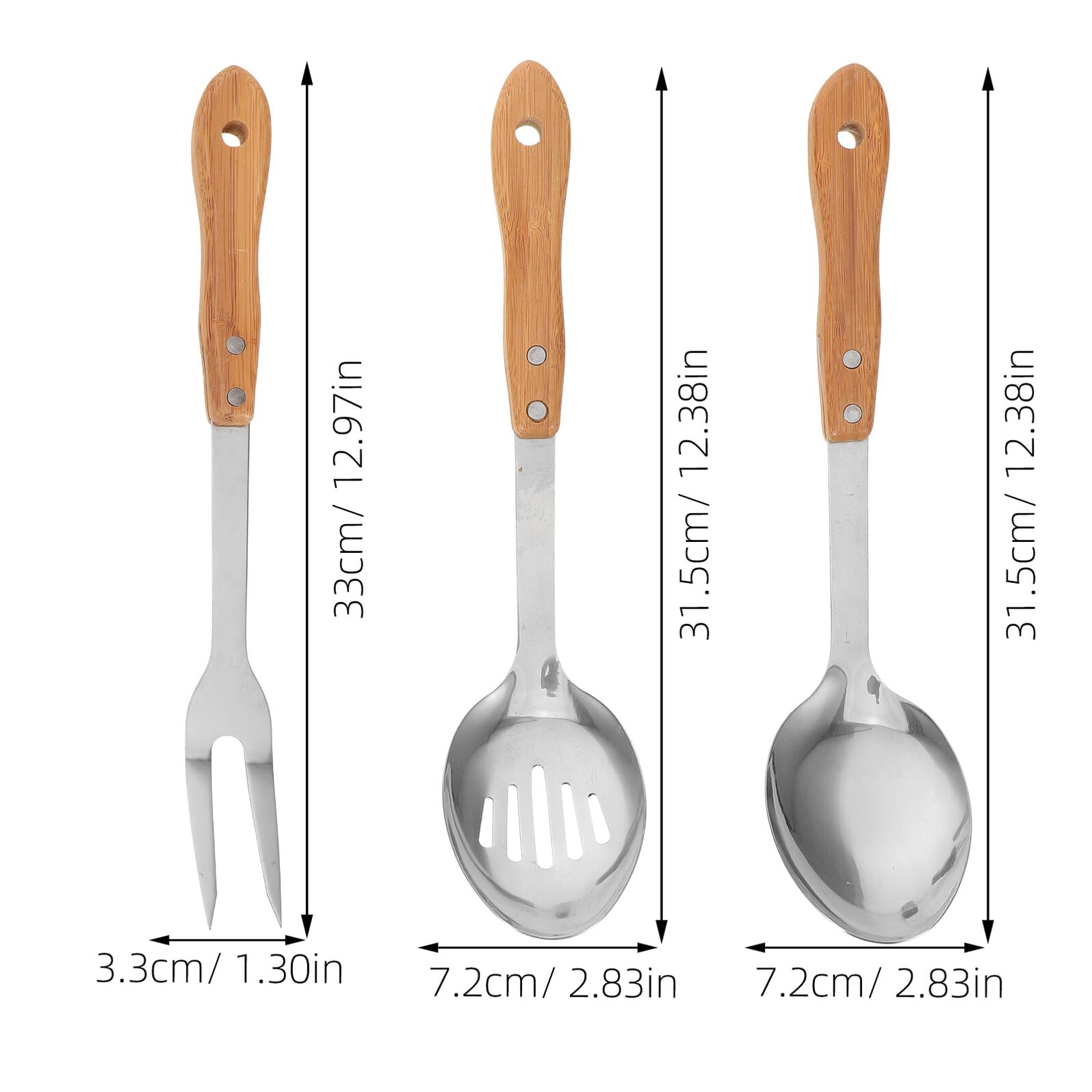 BESTYASH 5 Pezzi Utensili con in in Acciaio Resistenti al Calore Mestoli Lunghi e Insalata per Pentole Antiaderenti e Uso o