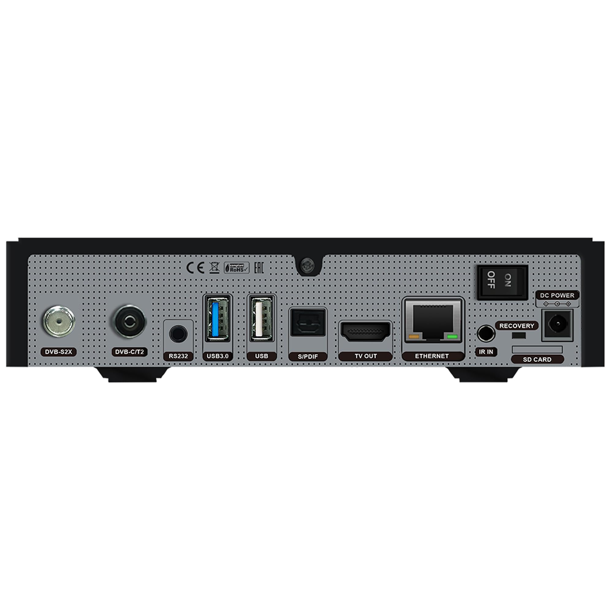 GigaBlue UHD Trio 4K PRO - 1xDVB-S2X MS + 1xDVB-C/T2 Combo-Receiver für Sat, Kabel/T2 Signal, E2 Linux TV Smart TV Box, Media Wiedergabe, PVR Funktion, 1200Mbps WiFi, HTS e-com HDMI-Kabel