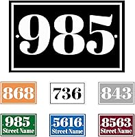 Vista 15 de Letrero de dirección personalizado para casa, placa acrílica de número de casa, letrero de dirección horizontal, números de casa reflectantes