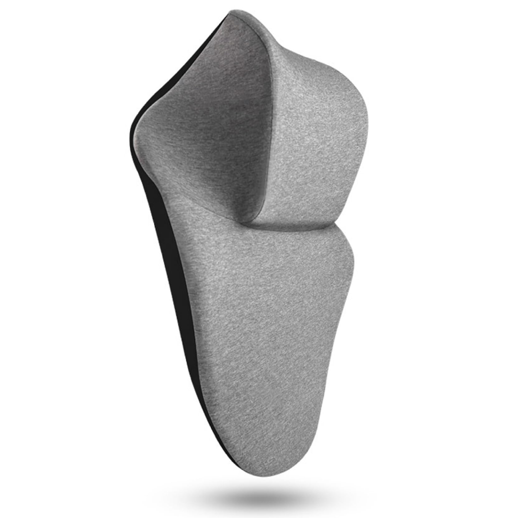 Ameble Grey Ergonomic Memory Foam Neck Support Pillow For Office Chair With Fixed Strap Comfortable Head Support Desk Pillow For Gaming Chair Home Office Chairs Without Headrests