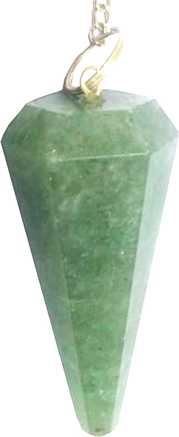 Purpledip Green Aventurine Pendulum: Reiki Healing Dowsing Divination Crystal Hexagon Point Stones Pendant (11922)
