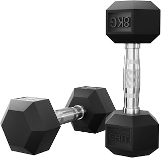 GRIT Hex Dumbbells - 8 kg Pair