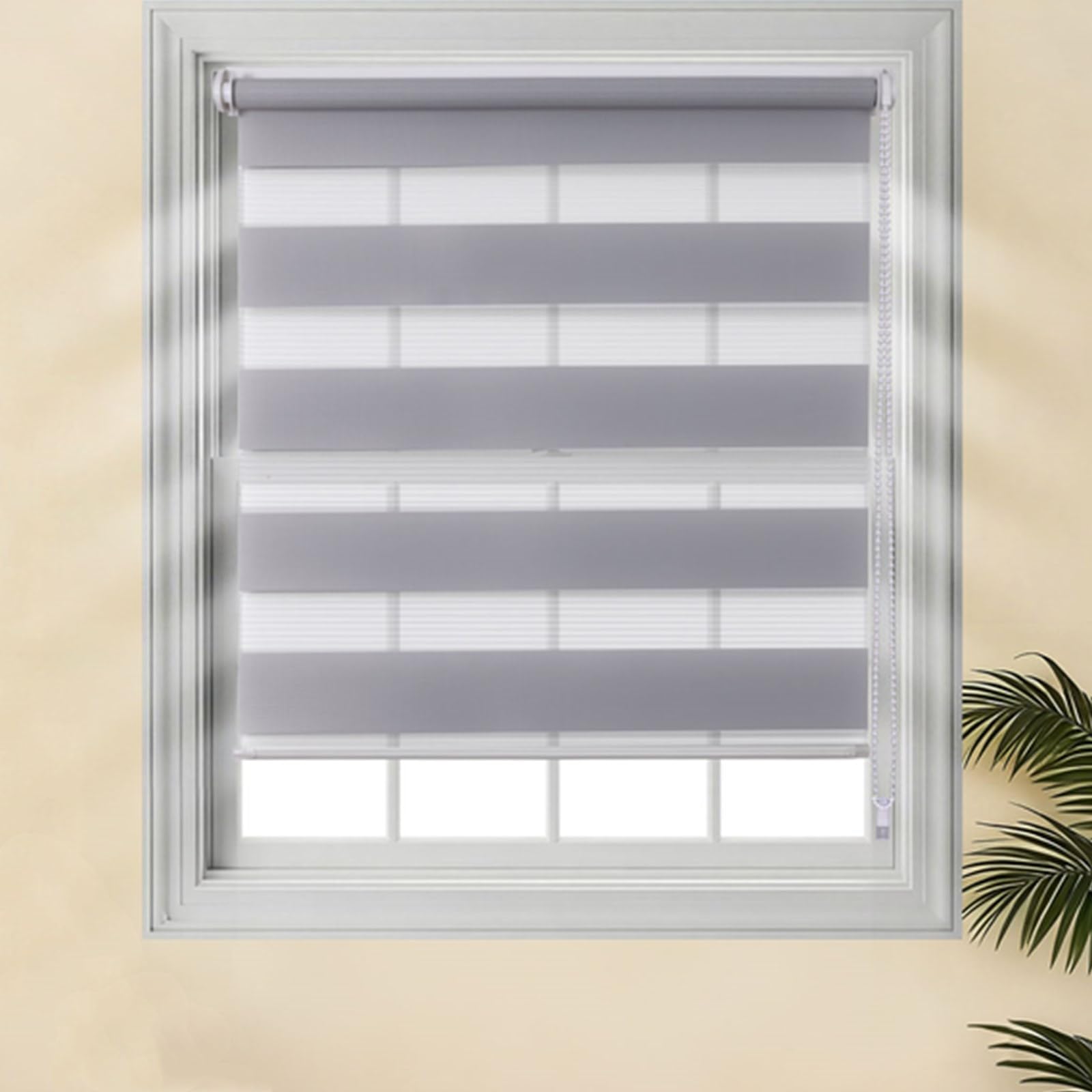 Day and Night Blind No Drill Zebra Stick on Easy Fit Window Roller Shades