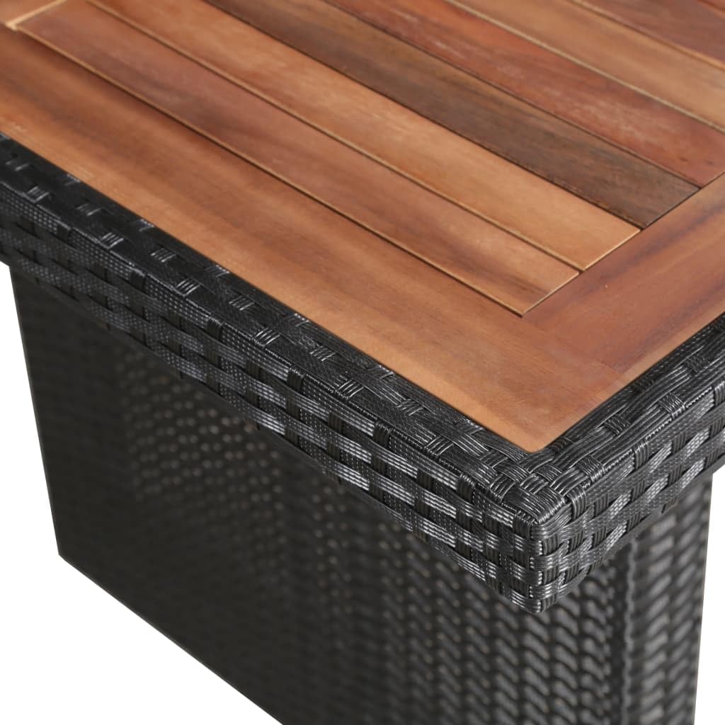 vidaXL Stół ogrodowy, 240x90x74 cm, rattan PE i lite drewno akacjowe
