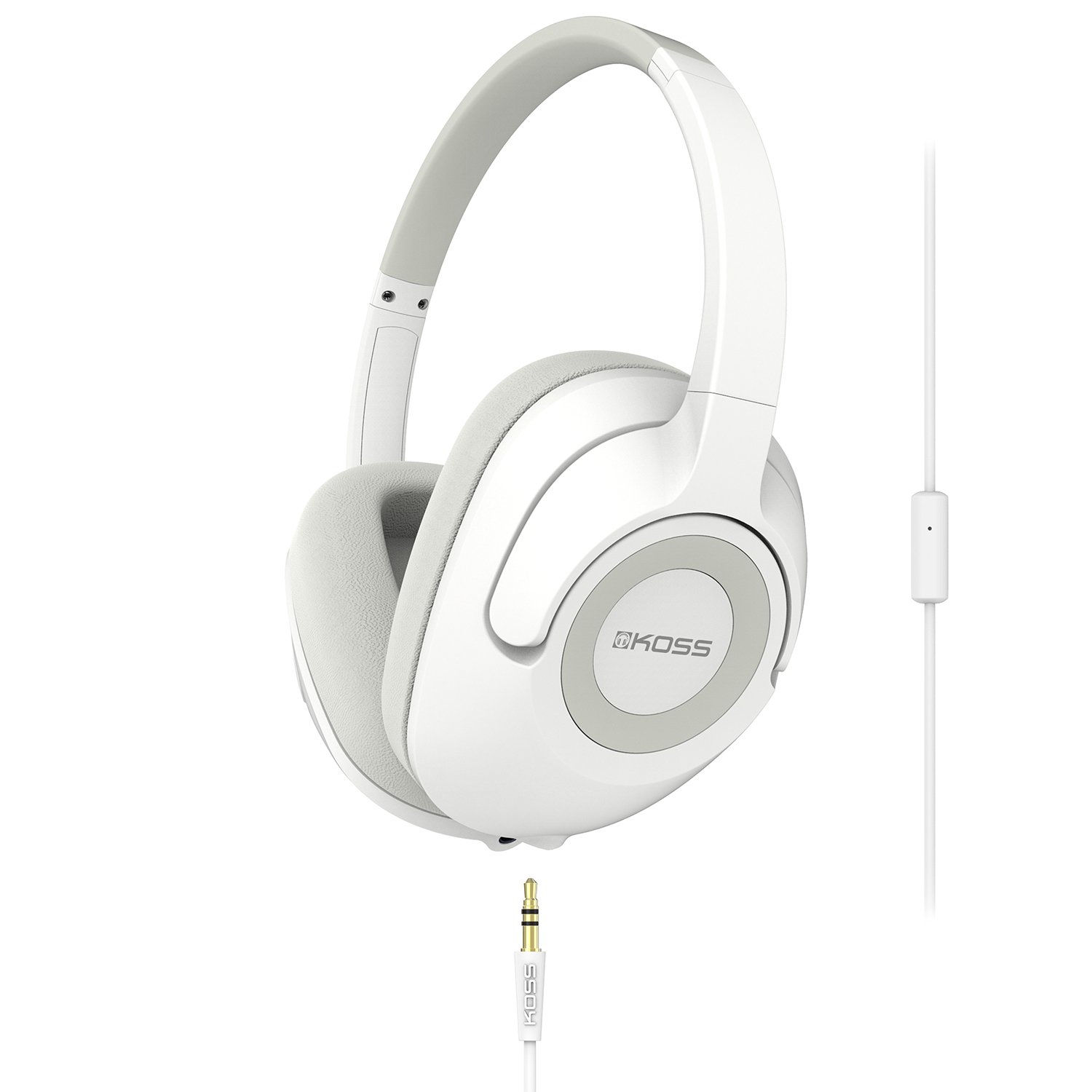 Koss UR42iK Słuchawki nauszne (gniazdo 3,5 mm) do iMaca/iPhone'a/iPada/iPoda/laptopa/odtwarzaczy MP3/Samsunga/smartfonów - białe