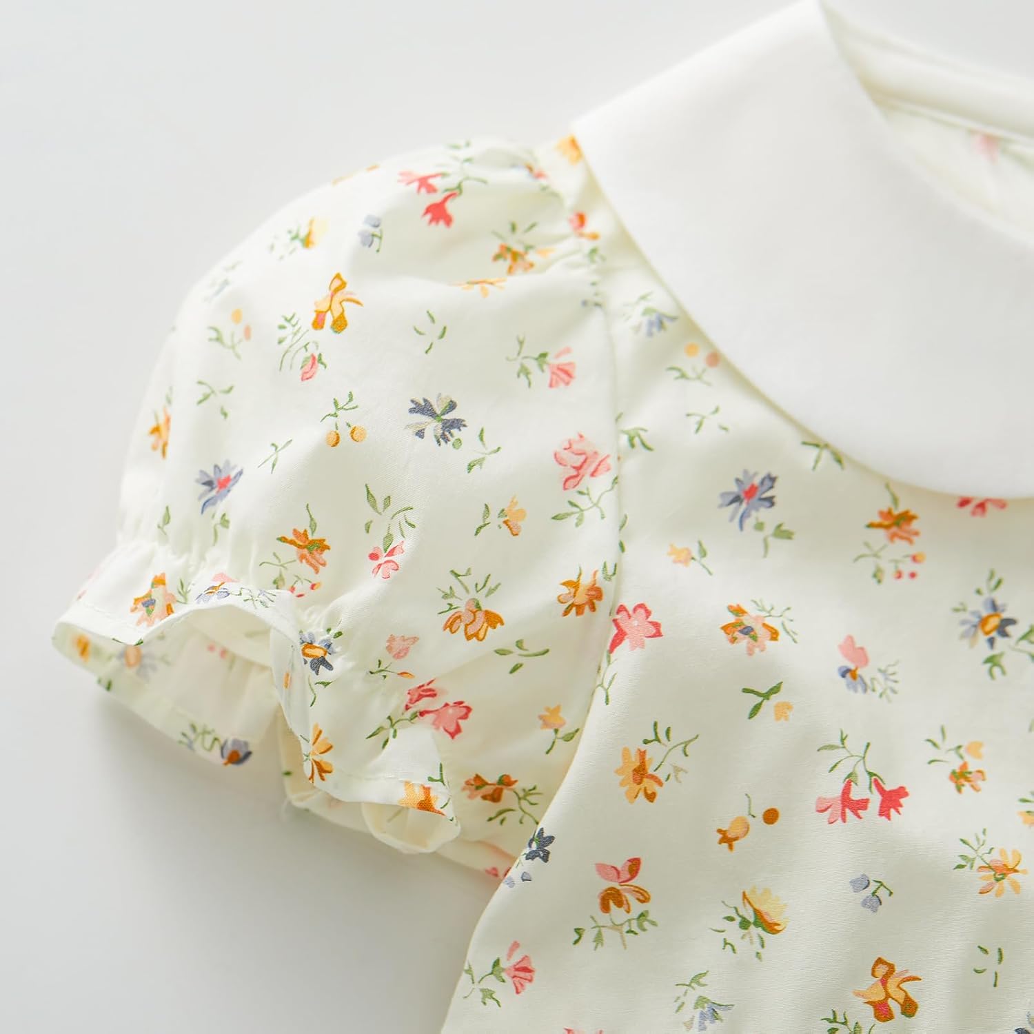 pureborn Baby Toddler Girl Woven Dress Short Sleeve Cotton Playwear Dresses 0-5T - Image 5