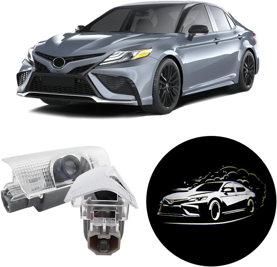 akarin 2 PCS LED Car Door Logo Lights Compatible for Camry xv70 xv50 xv40 2007-present Courtesy Projector Laser Welcome Light Puddle Lamp Easy Installation Car Accessories (forward 2)