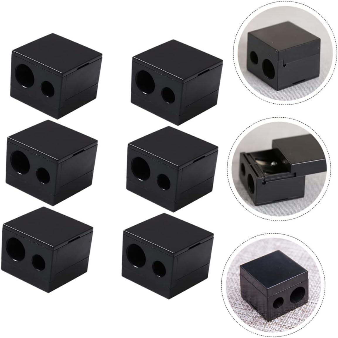 18pcs Dual Eyeliner Pencil Sharpener Portable Makeup Tool for Eyebrow and Eye Pencils Compact Design for Travel Essential Cosmetic Accessory