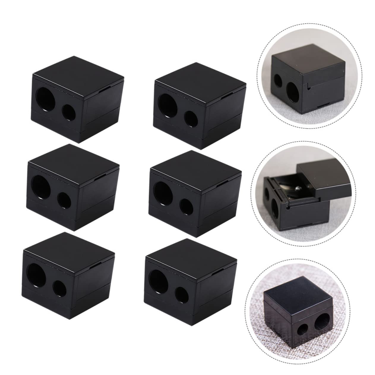 WOFASHPURET 3sets 6pcs Double Eyeliner Sharpener for Makeup Durable Eyebrow Pencil Tool Essential Sharpener for Home School and Office Use Lightweight and Reliable 6pcs*3