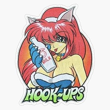 Vintage Anime Girl Hook Ups Skate العلامة التجارية Cartoon Hookups Hook-Ups Sexy Animated Cat Milk Kitty Kitten Sticker ملصق من الفينيل في الهواء الطلق مصنف لنظام التشغيل Windows أو Bumpers أو أجهزة الكمبيوتر المحمولة أو الحرف 5"
