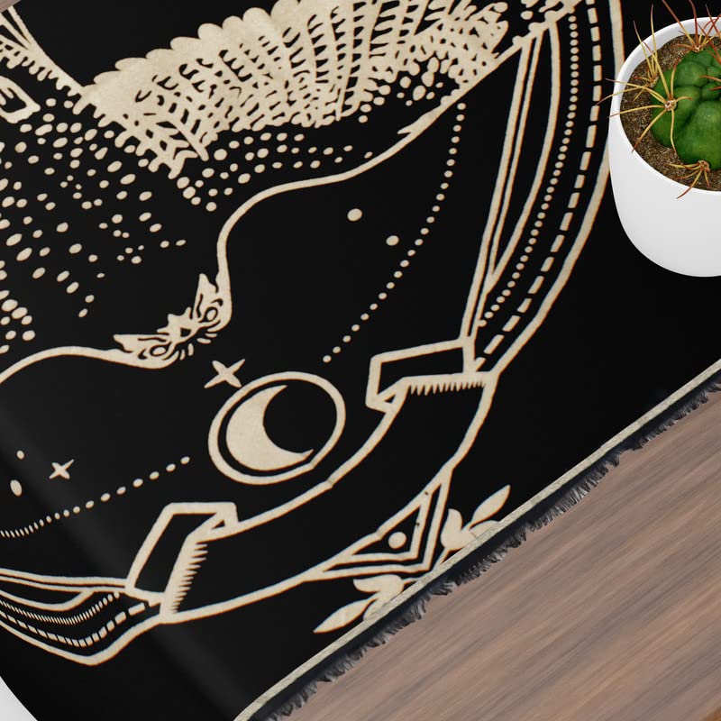 OCTAZI Altar Table Cloth Tarot Cards Bandana Tablecloth Wiccan Altar Tools Napkins Witchcraft Supplies Square Witch Pagan Spiritual Celestial Deck Witchy Spell Cotton Sacred Alter Cloth With Fringes - Image 3