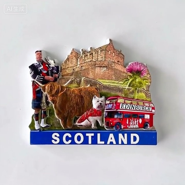 Imán decorativo 3D Escocia Castillo Edimburgo miniatura 4