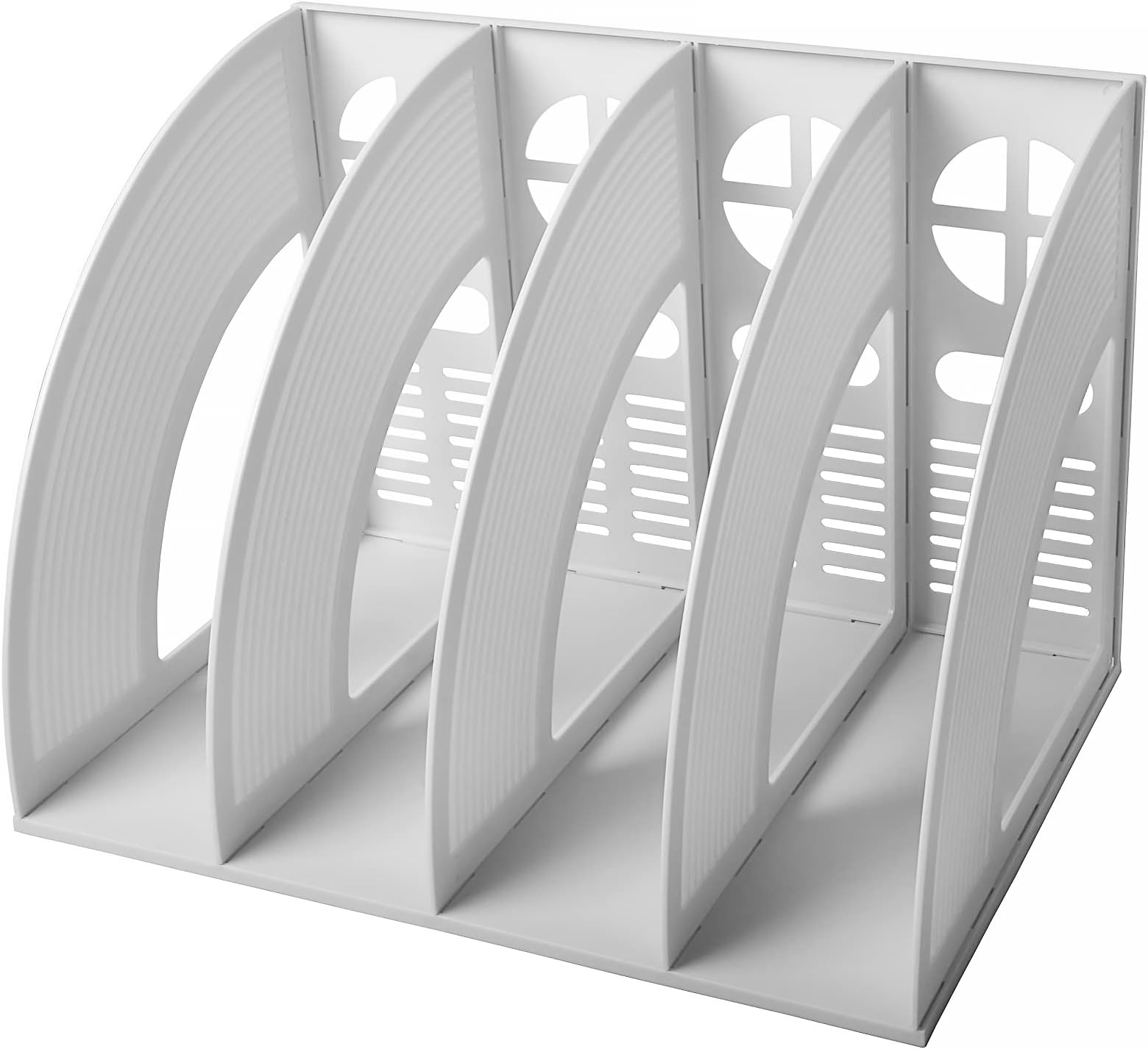 SAYEEC Desk Organizer Magazine Holder Document Holder Sturdy Plastic 4 Compartments Magazine Holder Cabinet Storage Display Organizer Box