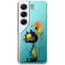 Tecno Camon 40 ile Uyumlu Splash Kedi Tasar ml   effaf Silikon K l f