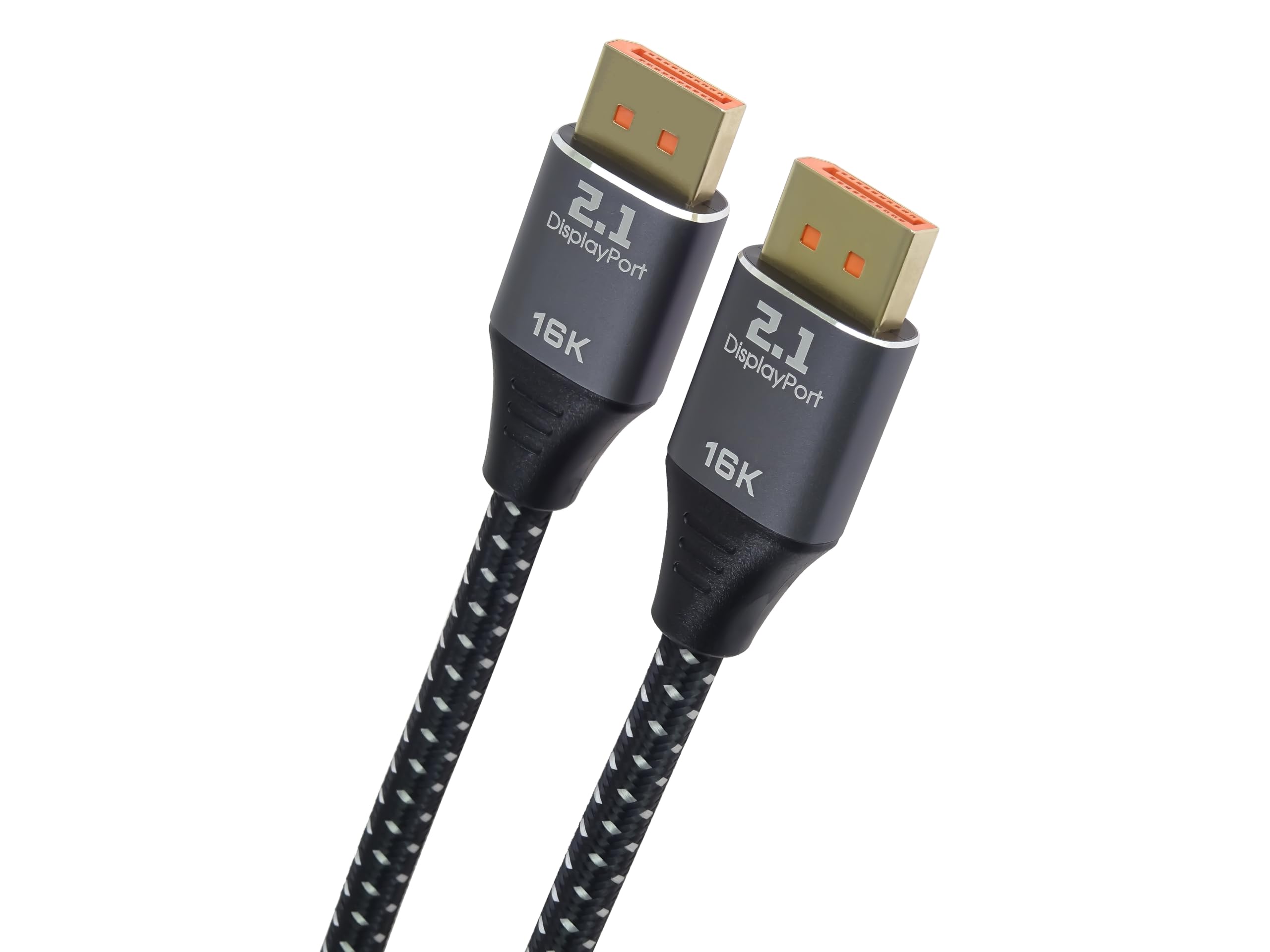 PremiumCord Kabel DisplayPort 2.1 16K, Męski do Męskiego, 80 Gbit/s, Wideo 16K@60Hz, 10K@60Hz, 8K@165Hz 2160p, HDCP 2.2, Pozłacane Złącza, Oplot Tekstylny, Długość 1,5 m