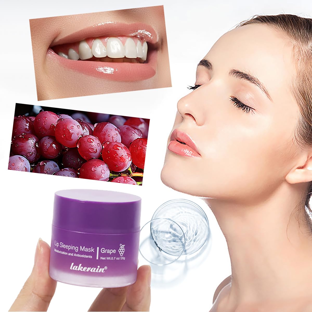 Sleeping Lip Mask, Long-Lasting Nourish & Hydrate Lip Mask, Lip Balm, Lip Oil, Lip Skin Care, Hydrating, Moisturizing Lip Lines Night Sleep Care Lip Anti-chapped Lip Cream (04# Grape) - Image 2