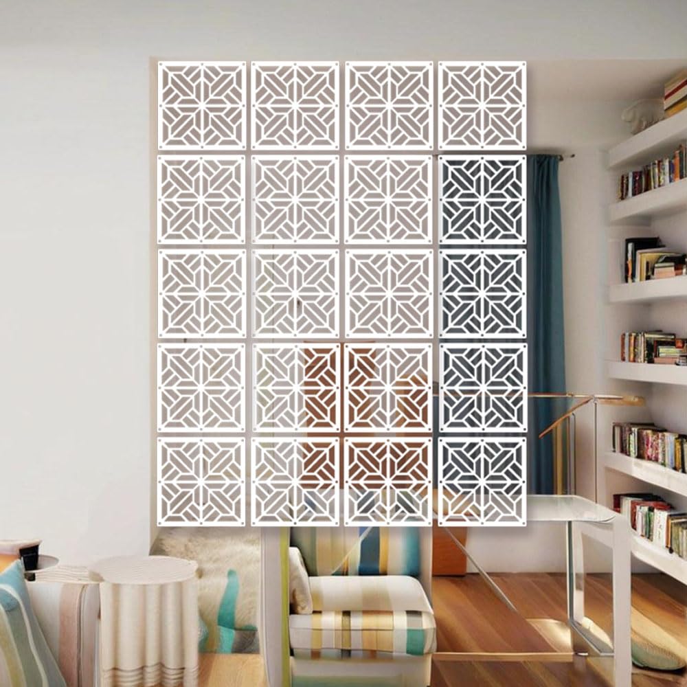 Lot de 12 cloisons de séparation à suspendre avec tous les accessoires Blanc 29 x 29 cm (type C)