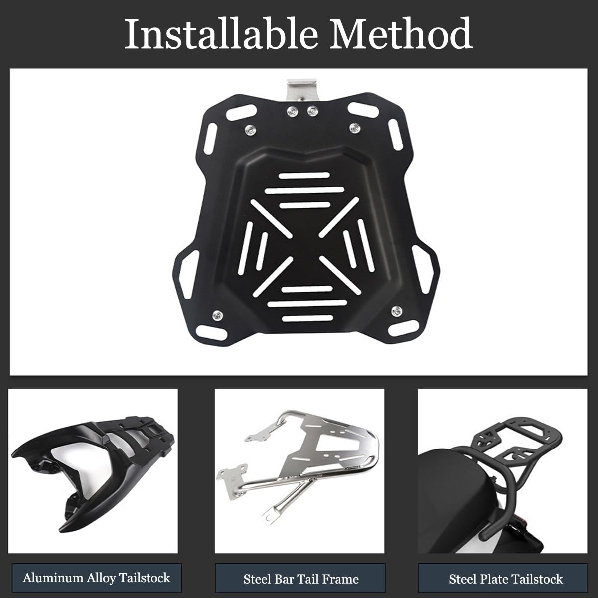 Baúl para Moto 36L 45L 55L 65L - Maletero Impermeable con Llaves Y Accesorios, Caja De Almacenamiento, Topcase Aluminio Universal (Color: X-Black, Tamaño: 36L)
