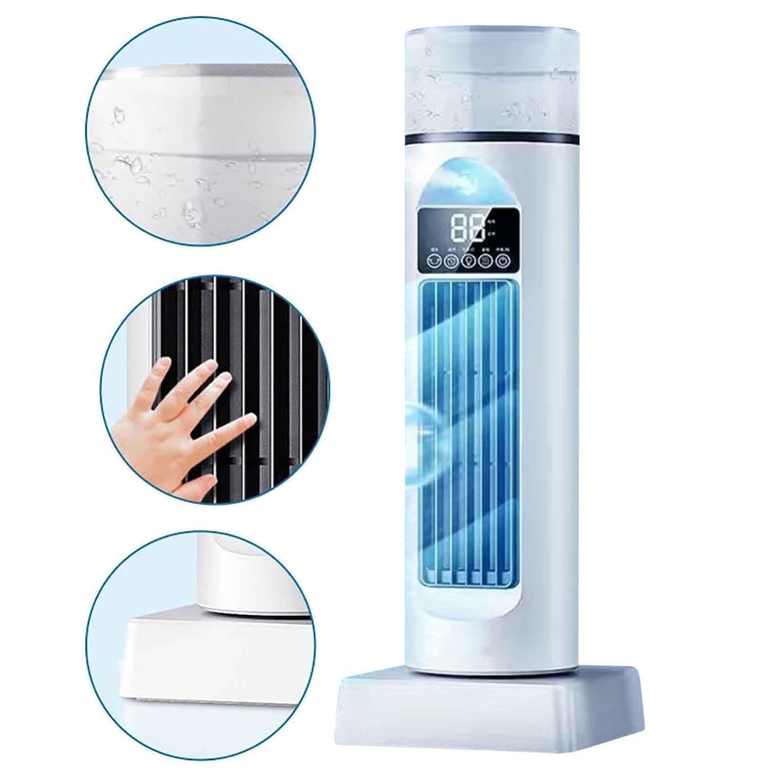 Enfriador de aire silencioso para habitación, refrigeración por niebla fría, 6 velocidades de ventilación, oscilación 120°, temporizador de 6 horas, con mando a distancia y depósito de agua, para