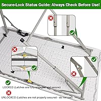 Vista 5 de FORUP Mesa plegable plegable de plástico plegable de 4 pies, mesa de campamento de comedor y fiesta de picnic