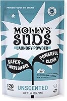 Molly's Suds Original Unscented Laundry Detergent Powder - Sensitive Skin Safe, Stain-Fighting, 120 Loads Natural Clean