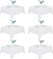 Vista 17 de Fitable - Paquete de 8 manteles rectangulares: telas de mesa lavables, resistentes a las manchas y sin arrugas, cubiertas de mesa reutilizables