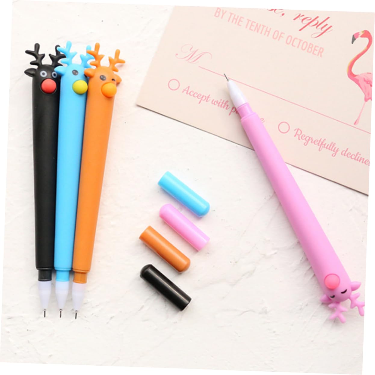 DOITOOL 32 Piezas Bolígrafos de Tinta Azul con Diseño de Bolígrafos de Bola para Estudiantes y Oficina Colores Negro Marrón Azul y Rosa Paquete de Regalo