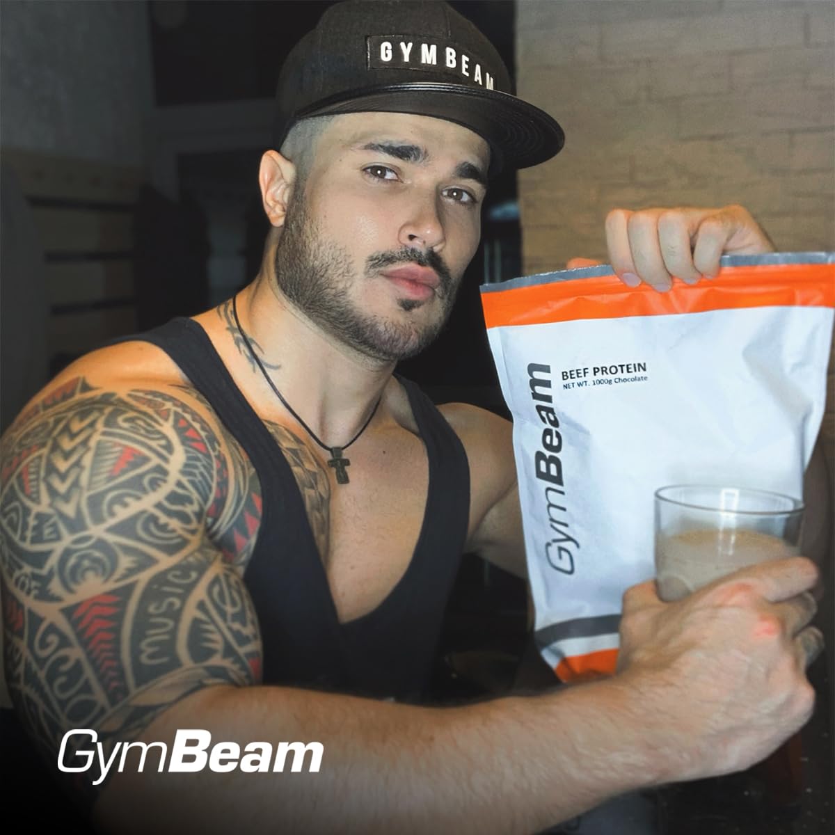 GymBeam Proteine del Manzo – Proteine in Polvere Idrolizzate con Oltre il 90% – Senza Lattosio, Basso Contenuto di Grassi e Zuccheri – Ideali come Post-Workout (1000 g, Cioccolato)