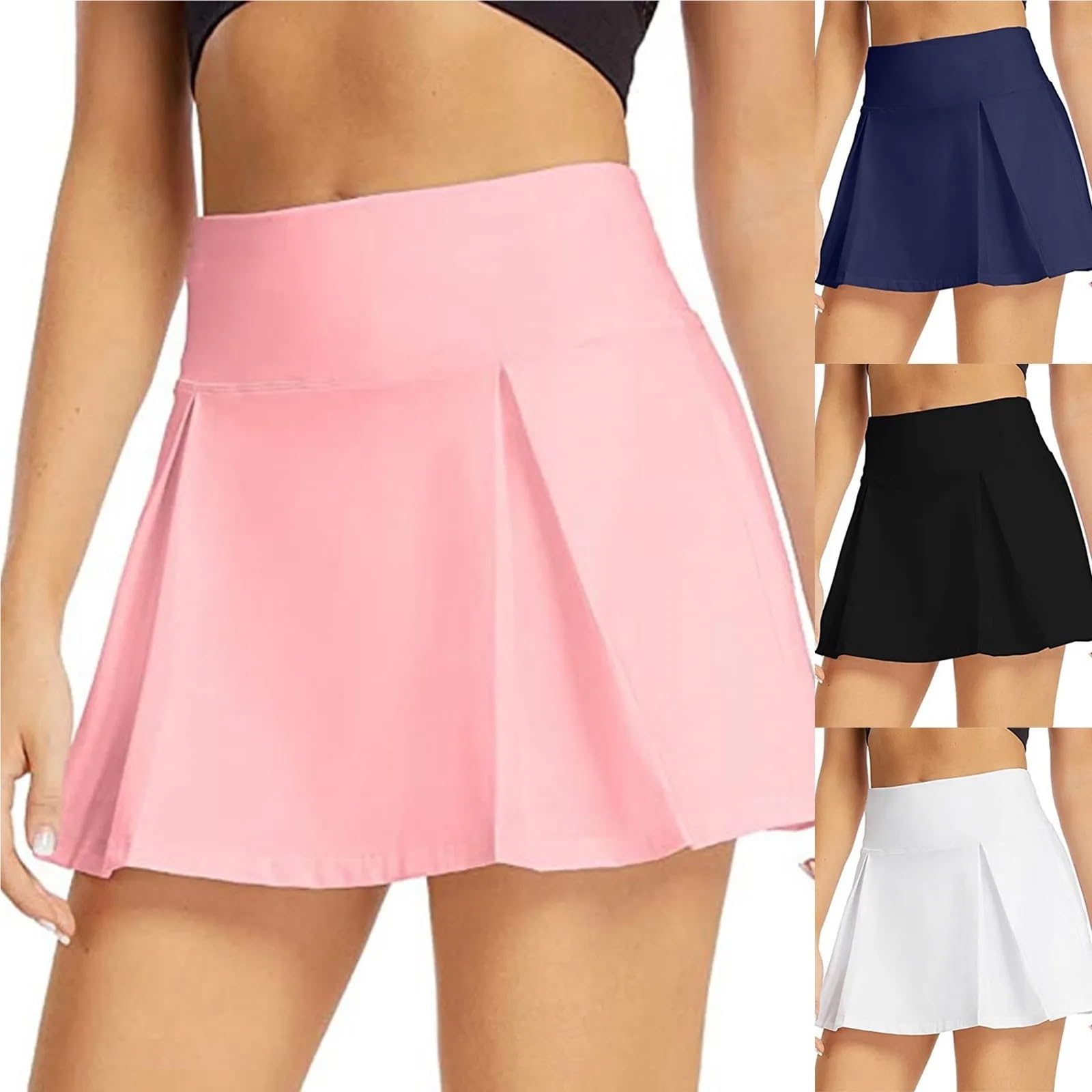 Faldas Plisadas for Mujer con Bolsillos, Falda Deportiva de Verano, Tenis Cintura elástica for para Mujer