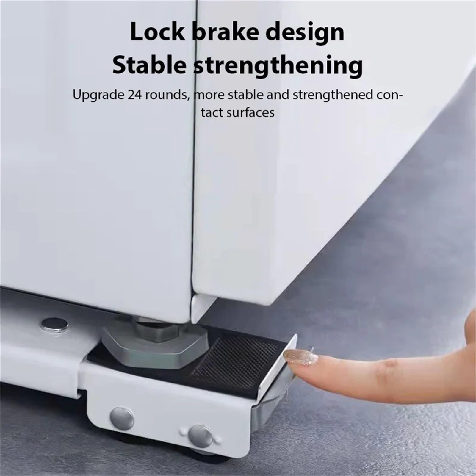 Base Con Ruote Per Elettrodomestici Supporto for lavatrice regolabile da 2 pezzi - Base a rulli mobile for carichi pesanti con ruote for carrello for lo spostamento di frigorifero e mobili(White)