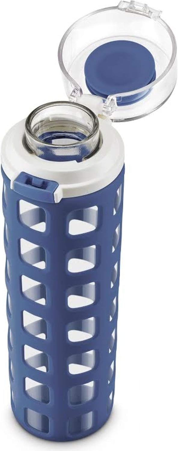 Ello Syndicate Glass Water Bottle with One-Touch Flip Lid